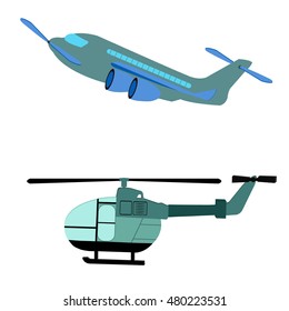 Airplane and helicopter