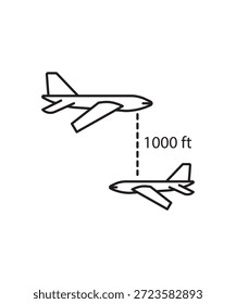 Icono de la altura del avión, el mejor icono de línea del Vector.