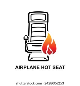 Airplane hot seat icon isolated on background vector illustration