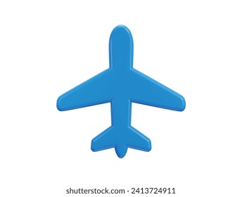 airplane icon 3d rendering illustration