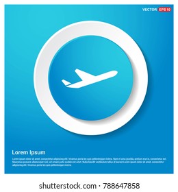 Airplane icon Abstract Blue Web Sticker Button