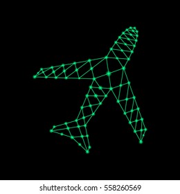 An airplane icon. Abstract plane.