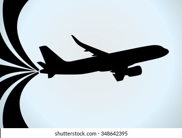 airplane icon, Aircraft icon. black vector illustration. Flat design style