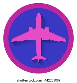 Airplane Icon Aircraft Logo Flat Vector Illustration