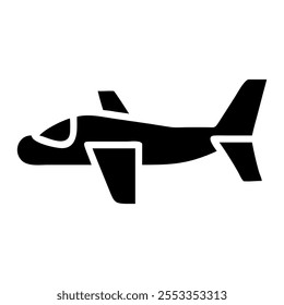 Airplane icon. Aircraft vector icon. Black filled plane sign and symbol