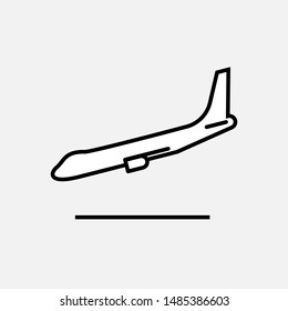 Airplane Icon. Airliner, Arrive. Arrival Symbol. Applied for Design, Presentation, Website or Apps Elements - Vector.