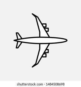 Airplane Icon. Airliner Vector, Sign and Symbol for Design, Presentation, Website or Apps Elements.