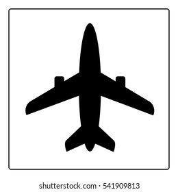 Airplane icon, airport sign, vector illustration