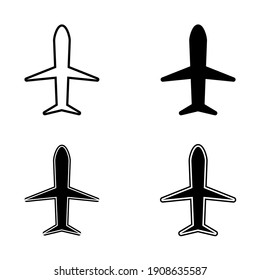 airplane icon in black color