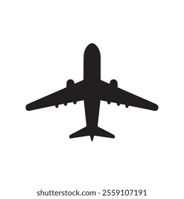 Airplane icon black icon flat.
