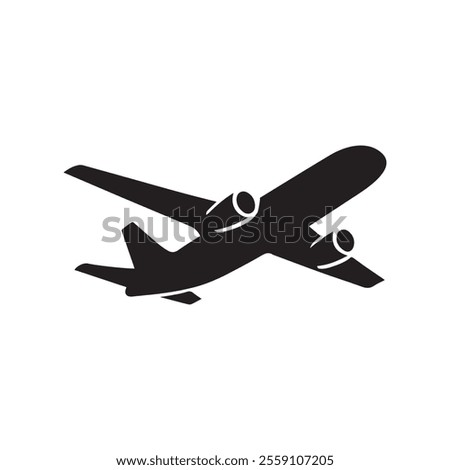 Airplane icon black icon flat.
