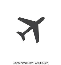 Airplane icon in black on a white background. Vector illustration