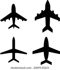 Airplane icon black Vector Images