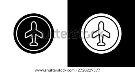 Airplane icon black and white filled.
