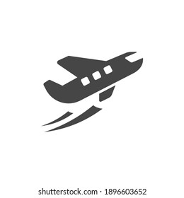 Airplane Icon Black and White Vector Graphic