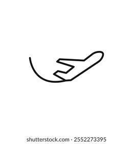 Airplane icon black and white vector outline sign