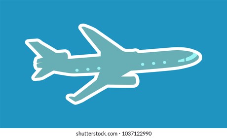 Airplane icon blue sky
