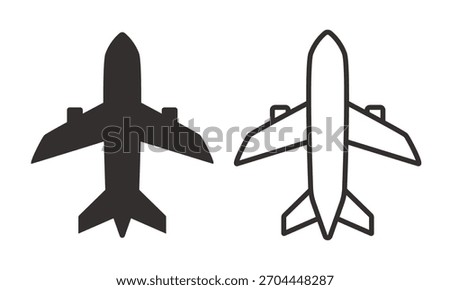 Airplane icon. Boeing icon. Flat vector icon isolated on white background.