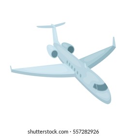 Airplane icon in cartoon style isolated on white background. Rest and travel symbol stock vector illustration.