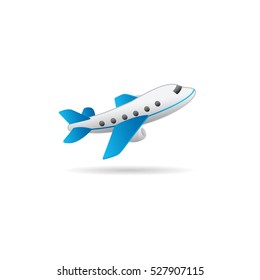 Airplane icon in color. Aviation transportation travel