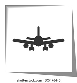 Airplane icon with cut out shadow effect