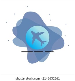 Airplane Icon Design, With Background
