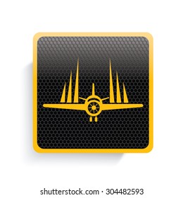 Airplane icon design,yellow version,clean vector
