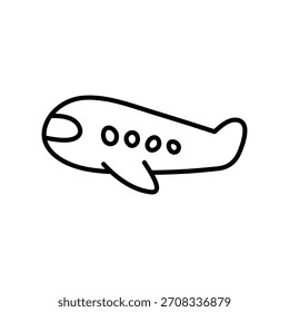 Airplane icon. Doodle. White background. Eps 10.