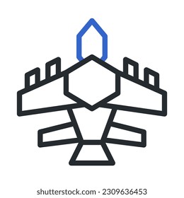 airplane icon duocolor grey blue colour military vector army element and symbol perfect.