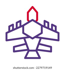 airplane icon duocolor style red purple colour military illustration vector army element and symbol perfect. Icon sign from modern collection for web.