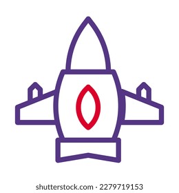 airplane icon duocolor style red purple colour military illustration vector army element and symbol perfect. Icon sign from modern collection for web.