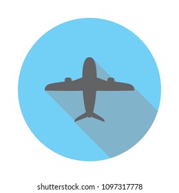 airplane Icon. Elements of airport in flat blue colored icon. Premium quality graphic design icon. Simple icon for websites, web design, mobile app, info graphics on white background