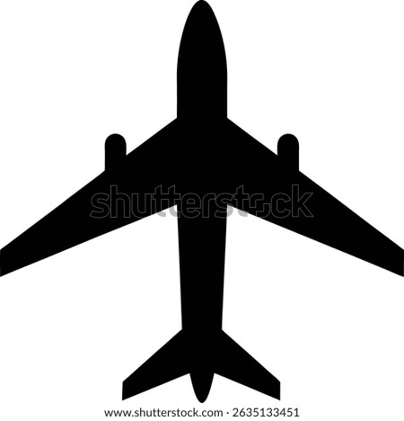 Airplane Icon Filled Silhouette Vector Illustration for Global Travel
