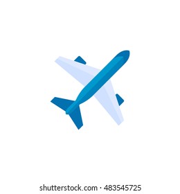 Airplane icon in flat color style. Aviation transportation take-off travel passenger