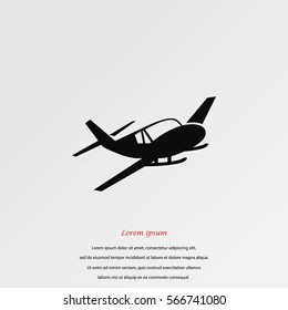 Airplane icon, flat design