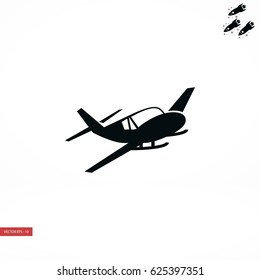 Airplane icon, flat design best vector