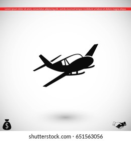 Airplane icon, flat design best vector icon