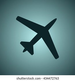 airplane Icon, flat design style
