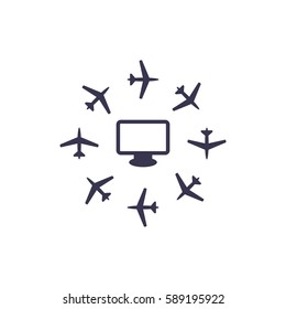 airplane Icon, flat design style