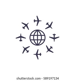 airplane Icon, flat design style