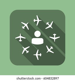 airplane Icon, flat design style