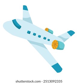 Airplane icon flat illustration, airplane clip art, summer vacation plane, travel and tourism design elements, vacation trip or summer holidays