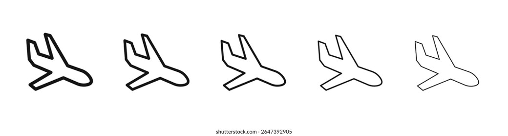 Ícone de avião ícone plano ilustração definir logotipo
