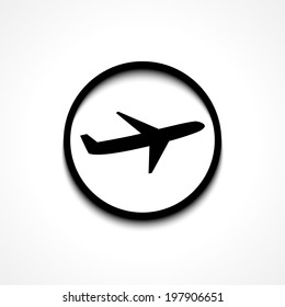 Airplane icon in flat style