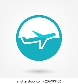 Airplane icon in flat style