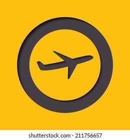 Airplane icon in flat style