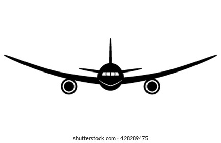 airplane icon in a flat style isolated on white background.Vector illustration