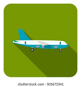 Airplane icon in flat style isolated on white background. Logistic symbol stock vector illustration.