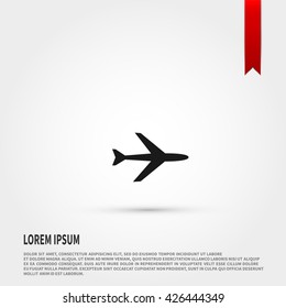 Airplane Icon. Flat style object. Art picture drawing. Web icons. 