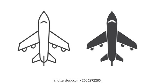 Airplane icon in flat style. Plane vector illustration on isolated background. Transport sign business concept.